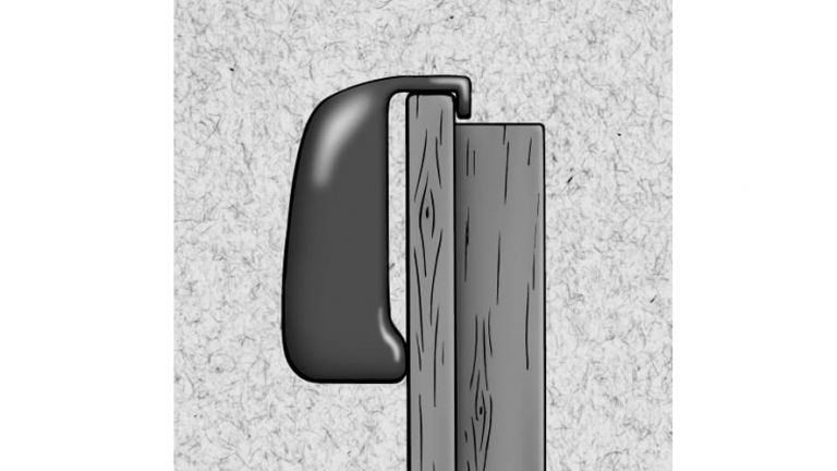 sketch of the door hanger on the top of the door