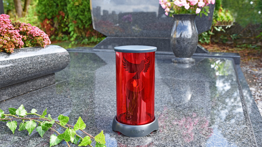 personalized grave candle